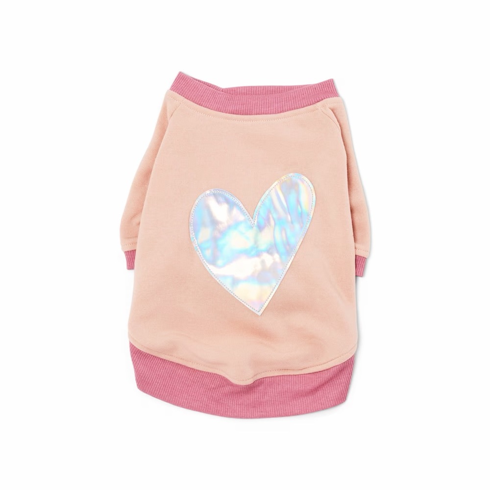 Pink Heart Pet Sweatshirt - Soft Pink Dog Sweater